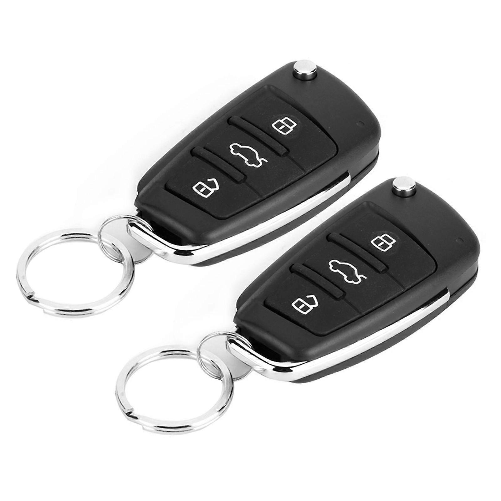 3-Button Universal Keyless Car Alarm System with Remote Control - Black