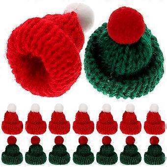 24pcs Kerst wijnfles covers pop hoeden schattige miniatuur hoeden fles decors