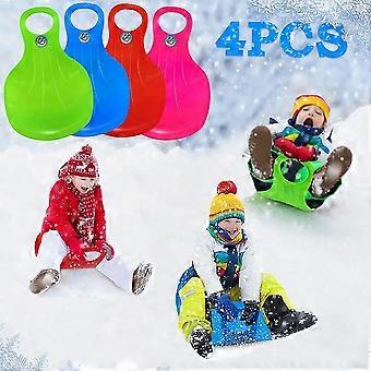 4 Pcs Thicken Kids Adult Snow Sled Solid Color Ski Board Outdoor Grass Sand Slider Sledge Entertainment Tools