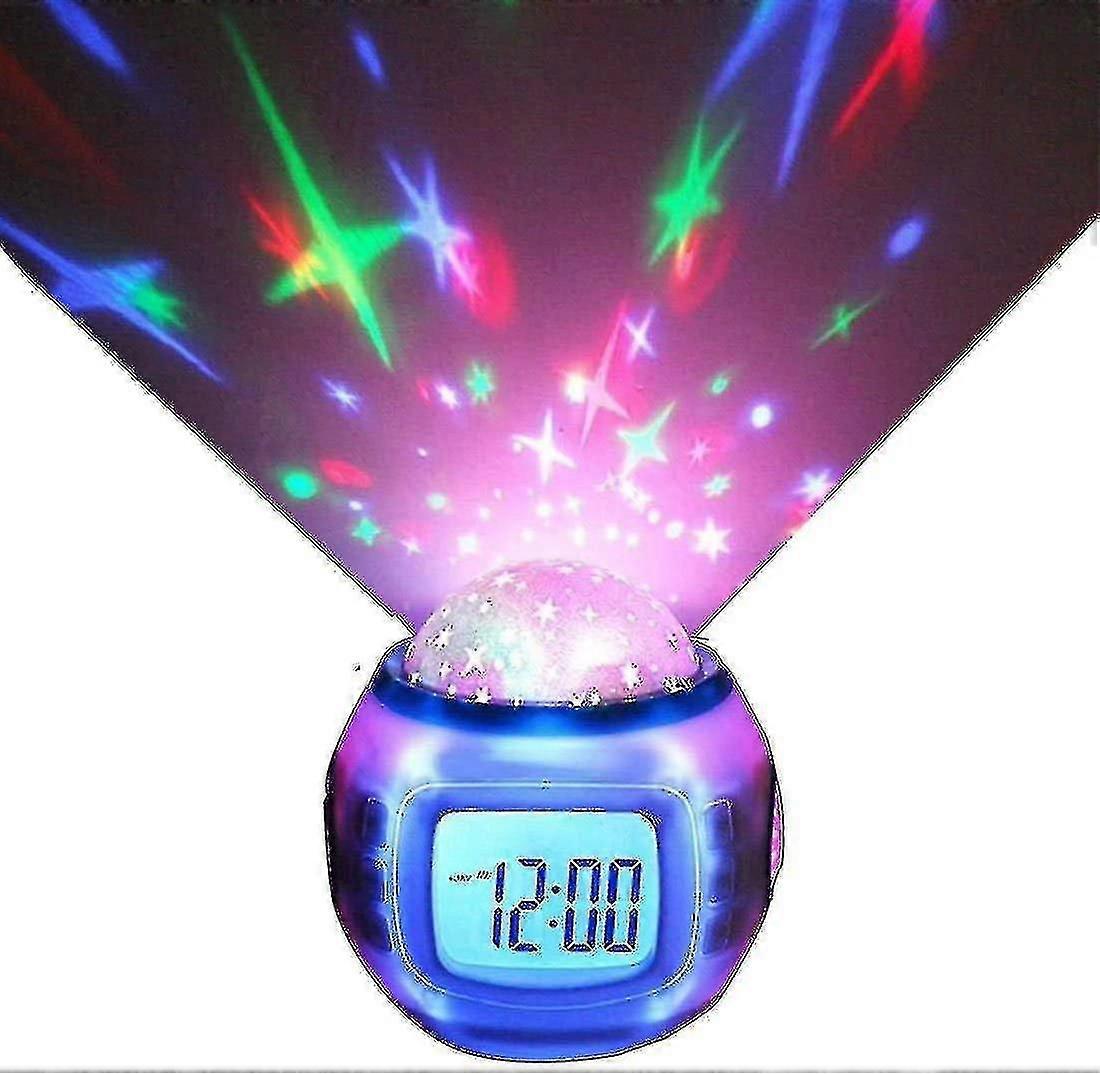 Led Digital Alarm Clock With Star Projector Music Calendar Timer