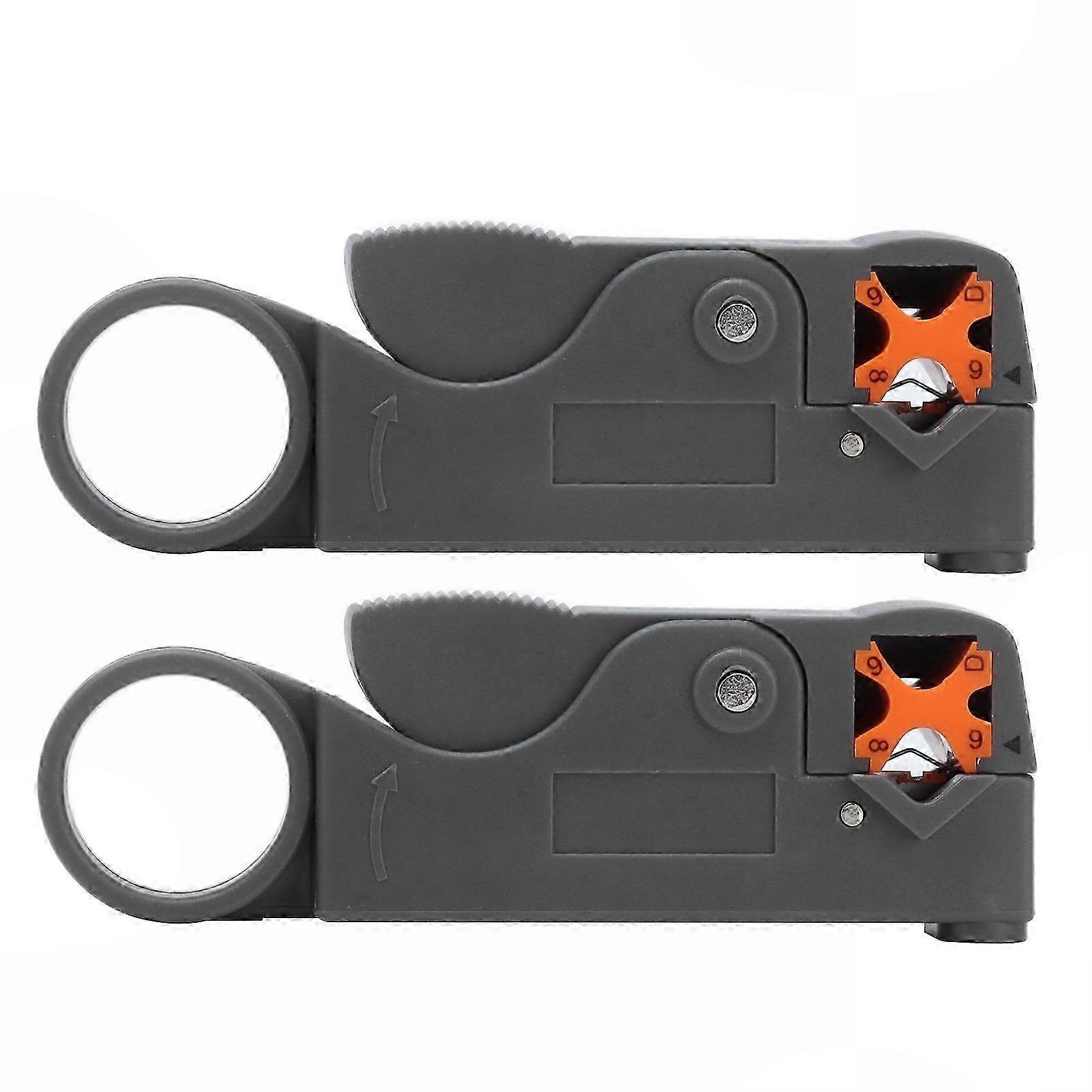 2 Pcs Double Blade Wire Stripper for Coaxial Cable Stripping Tool Set Kit