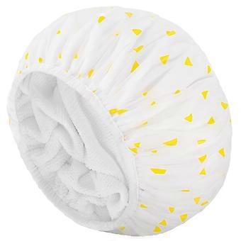 Bonnet de douche. Bonnet de douche pour femme, doublure en tissu éponge, extérieur en EVA, double couche, réutilisable et imperméable. Grand bonnet de bain pour cheveux, convient à toutes les longueurs de cheveux (Jaune).