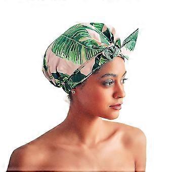 Shower Caps, Waterproof Reusable Bowknot Oxford Cloth Cap, Elastic Band Fits Most Head Sizes, Comfortable for Shower, Bath, Travel, Home, Cleaning