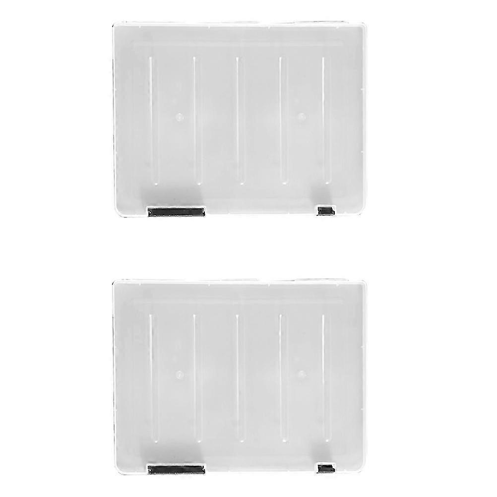 Paper Organizer Document Box Portable File Organizer Small Rectangular Black Plastic 2Pcs