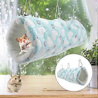 1Pcs Green Plush Hamster Tunnel for Warm Sleeping Pet Use