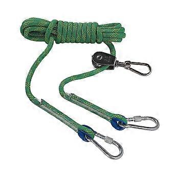 Dog Tie Out Cable Reflective 360 Degree Rotating Pulley Dog Runner Cable compatible with Outdoor Camping Yard 16.4ft Green