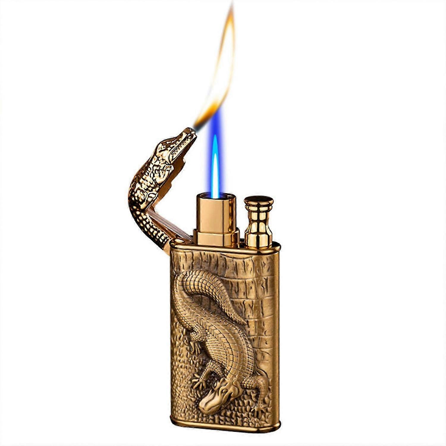 Windproof Cigars Lighter Dual Flame Multifunctional Refillable Butane Lighter Present For Men