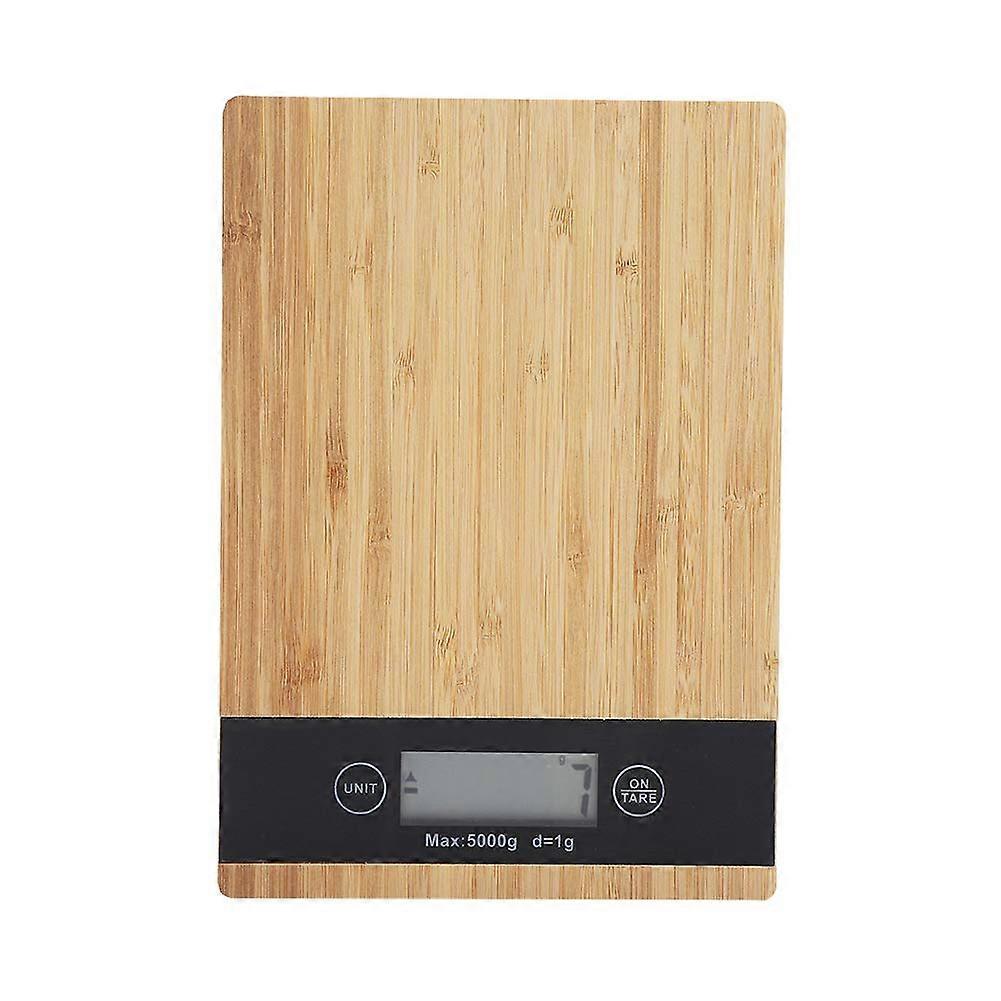 Slim Bamboo Digital Kitchen Scale with Touch Control LED Display and Tare Function for Baking