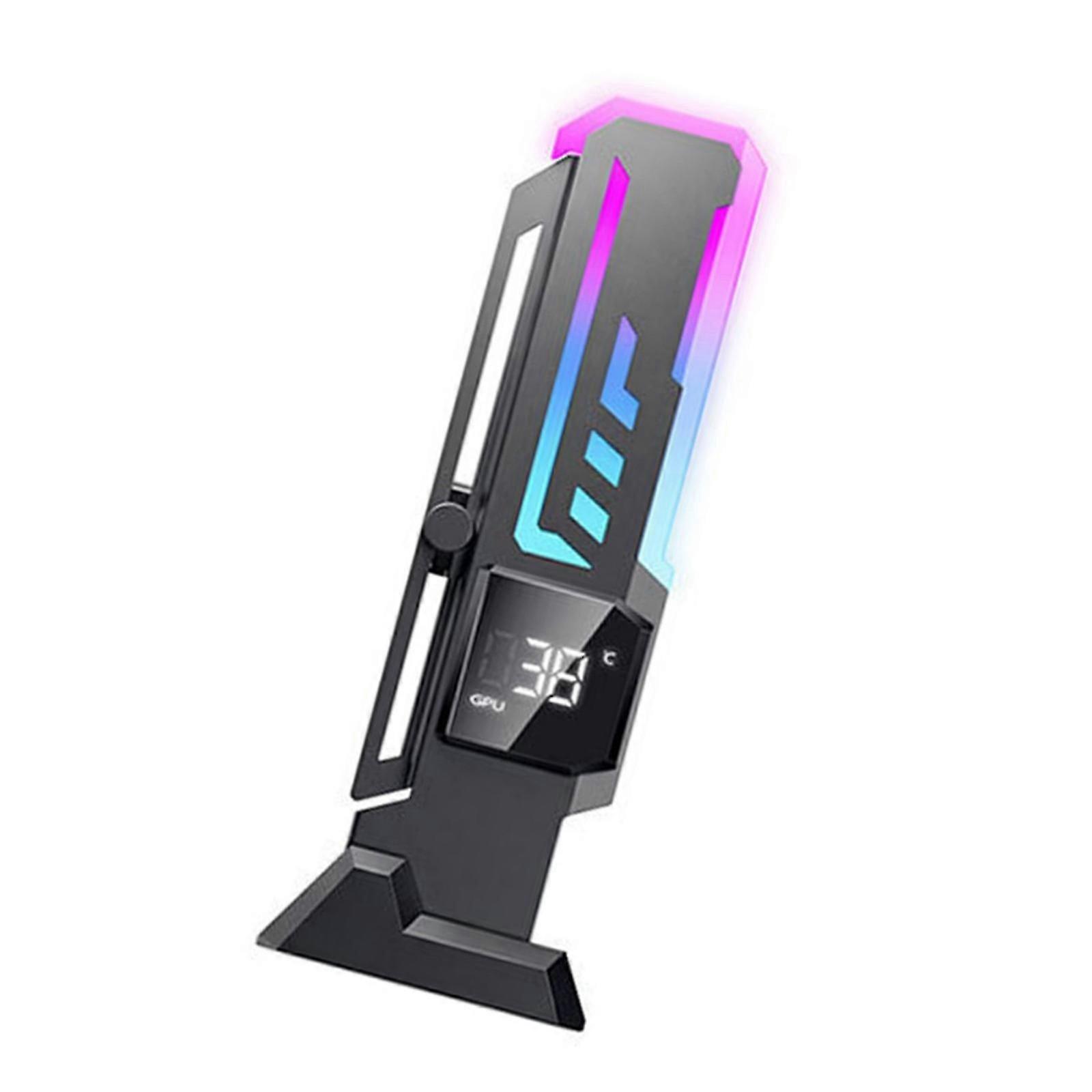Computer Case GPU Mounting Bracket With Adjustable ARGB Lighting And Structural Reinforcement Technology Black