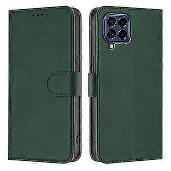 Flip-Wallet-Hülle für Samsung Galaxy M53 5G, schlanke PU-Lederhülle mit Kartenhalter, Ständer und Handschlaufe