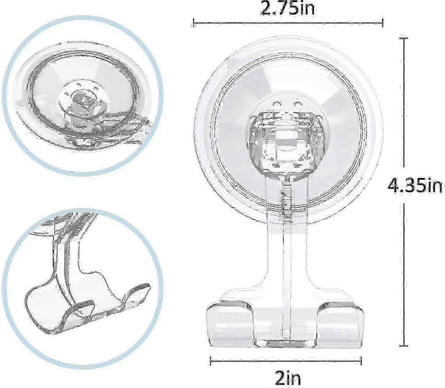 Removable Vacuum Suction Cup Shaver Hook 2pcs Clear