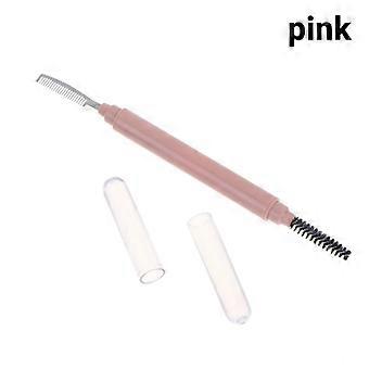 1 Stück Augenbrauen-Make-up-Pinsel, doppelseitiger Augenbrauenkamm, Make-up-Pinsel aus Edelstahl, Wimpernroller, weißes Beauty-Tool