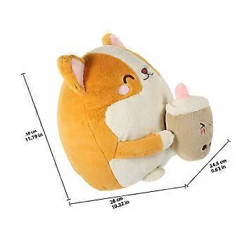 Milk Tea Corgi Plush Dog Stuffed Animal Toy Gift for Kids Boys Girls