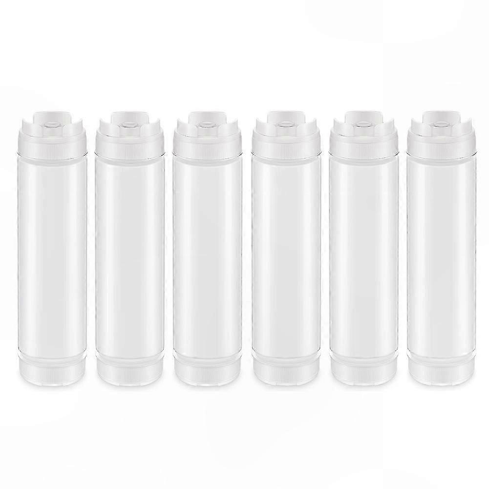 Inverted Plastic Squeeze Bottles, 6-Pack 16 oz for Sauces