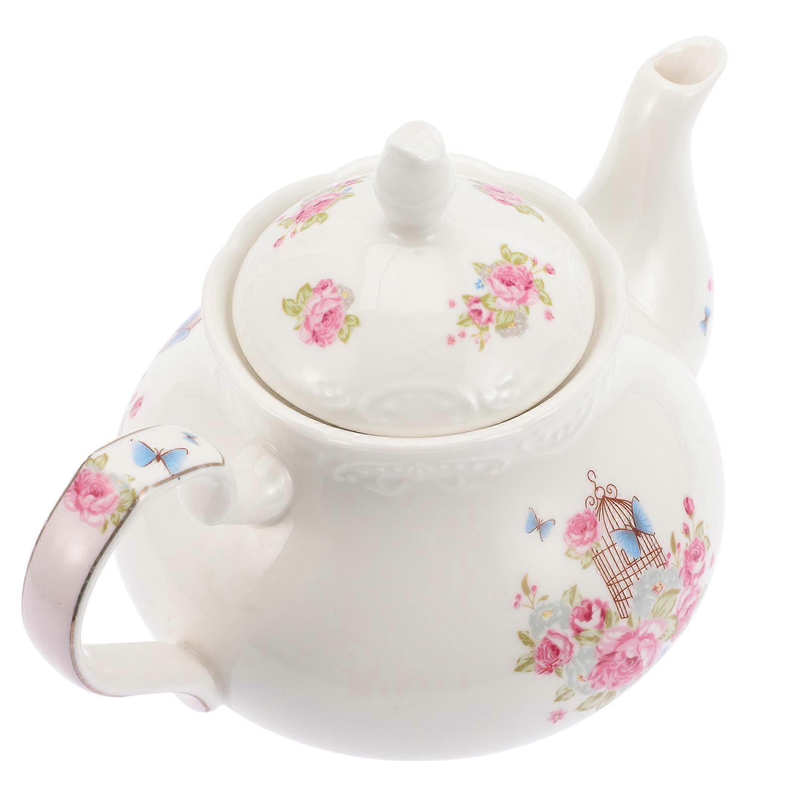 Ceramic Teapot Milk Container Perfect For Kitchenware Or Café Dining Tableware 2Pcs