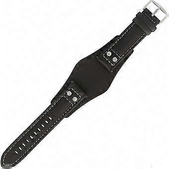 Secure Fit urrem, 22 mm sort læder, Ch-2586, Lb-ch2586