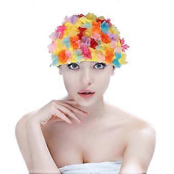 Women Swim Cap Flower Swimming Hat for Swimming 1Pcs Mixed Color Breathable