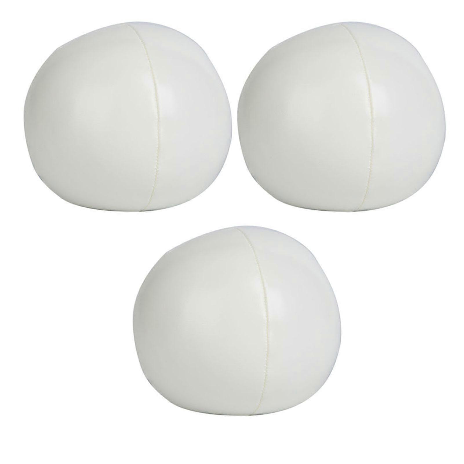 PU Juggling Balls 3-Pack White Practice Training Set Compatible with Beginners & Experts