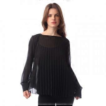 Blusa in chiffon plissettata da donna Boss, collezione femminile.