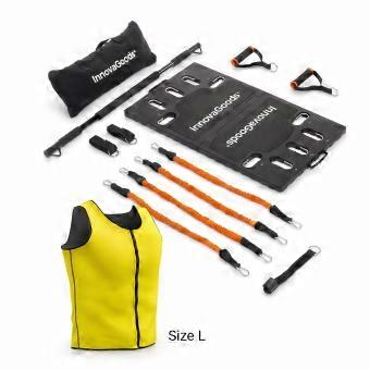 Draagbaar trainingssysteem en sauna-vest voor heren, InnovaGoods, met 4 weerstandsbanden.