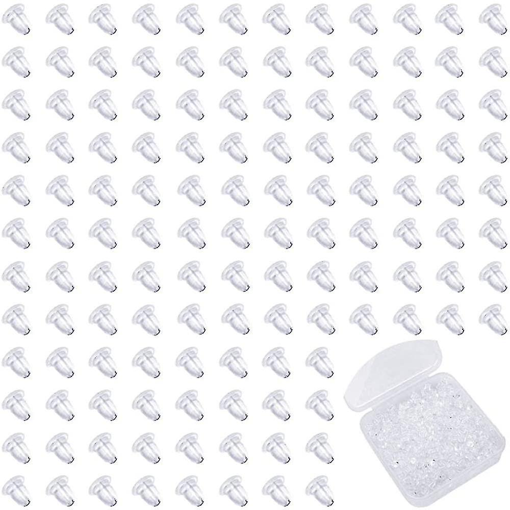 600 Pcs Earring Backs, Plastic Earring Backs Silicon Clear Rubber Ear Stoppers