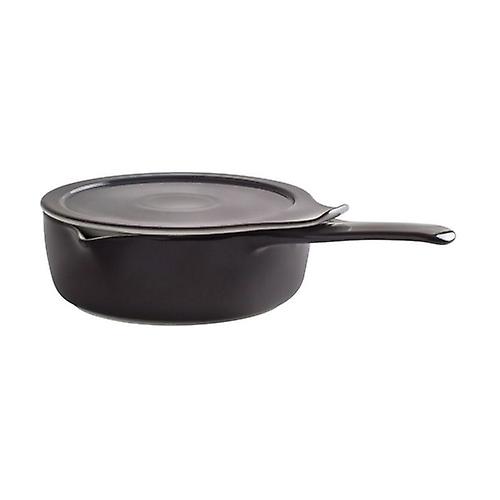 Anthracite porcelain saucepan set with lid 2 units