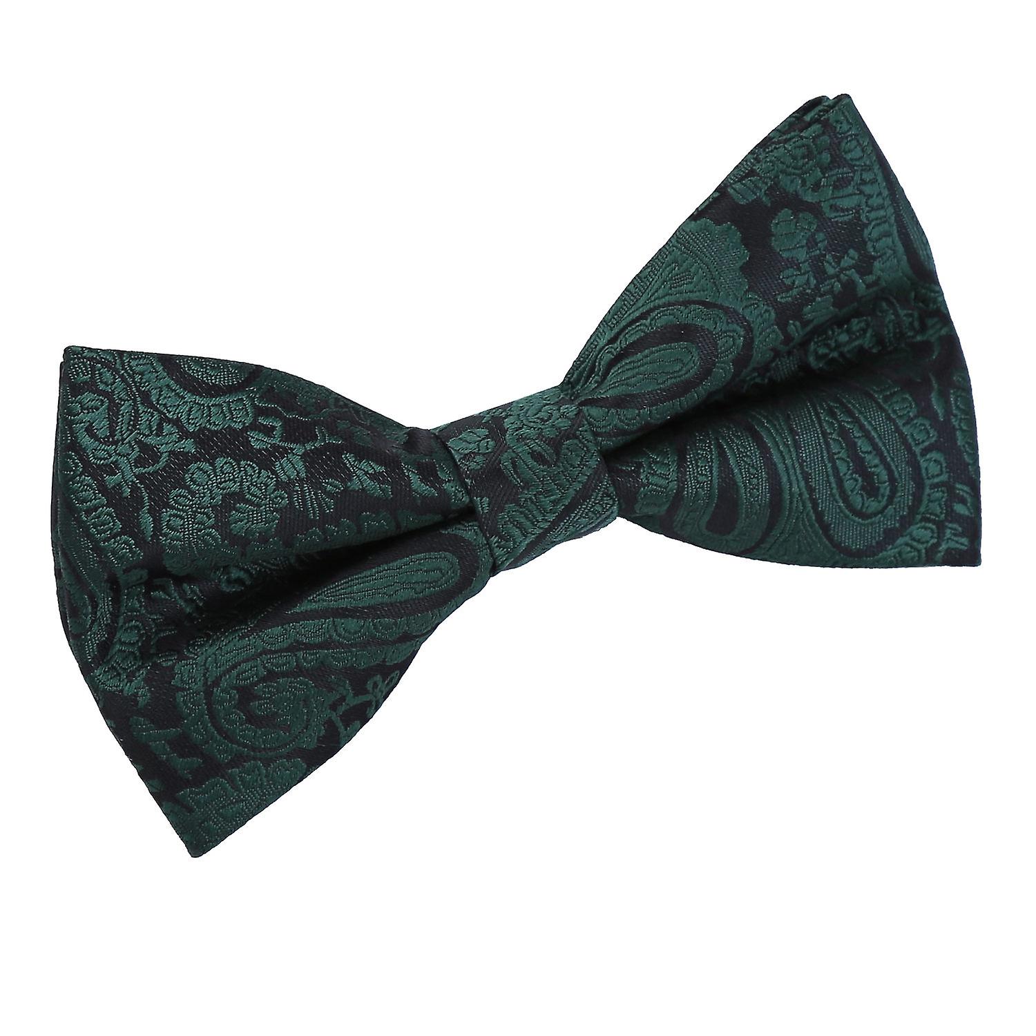 Emerald Green Paisley Pre-Tied Bow Tie