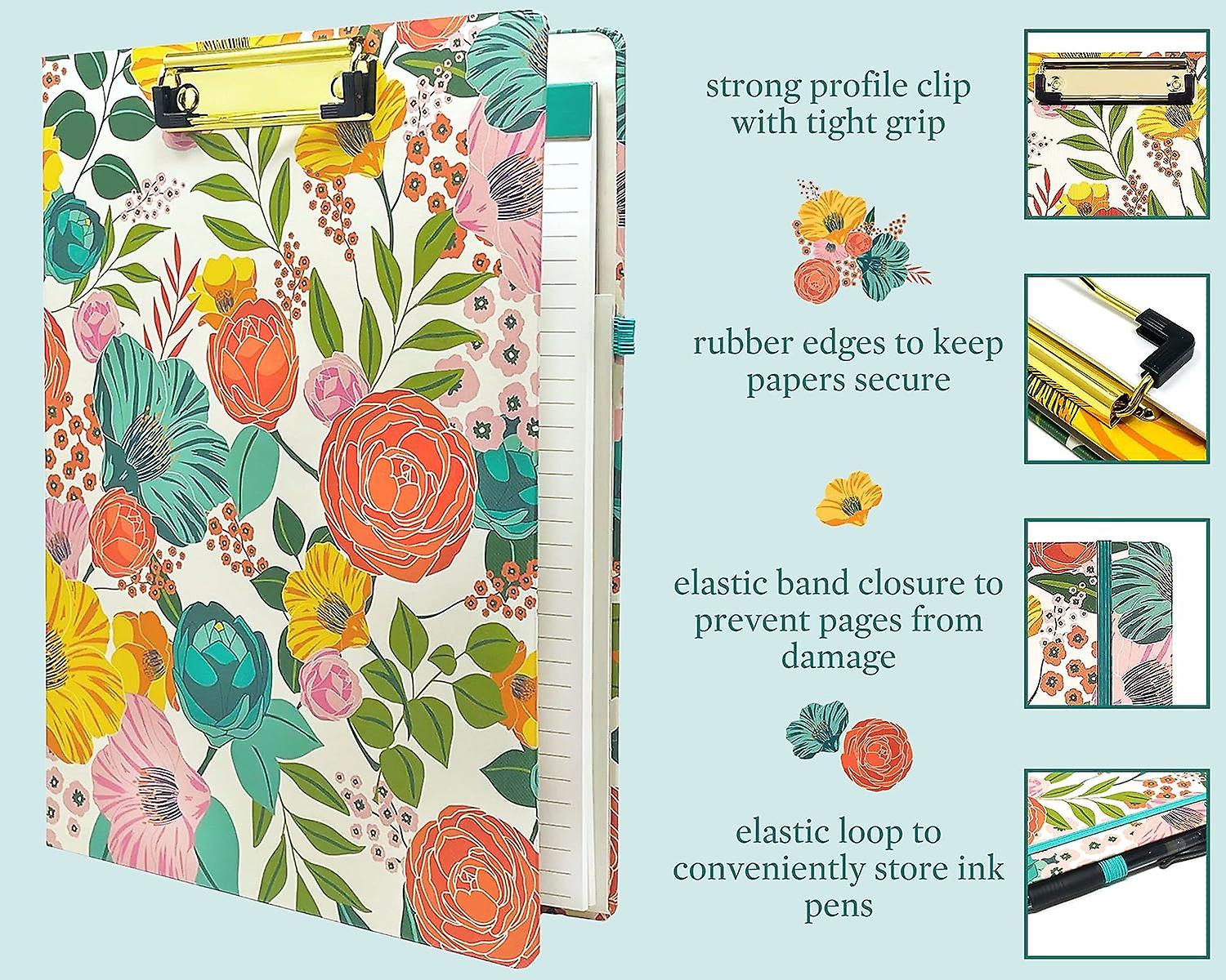 Steel Mill & Co Cute Clipboard Folio with Refillable Lined Notepad and