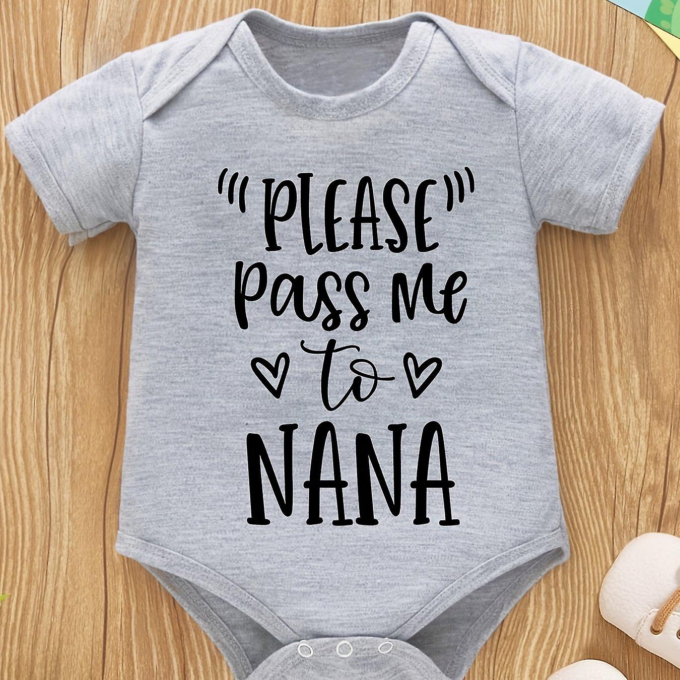 Baby Girls Funny Letter Print Romper Short Sleeve Onesie Bodysuit For Spring Summer