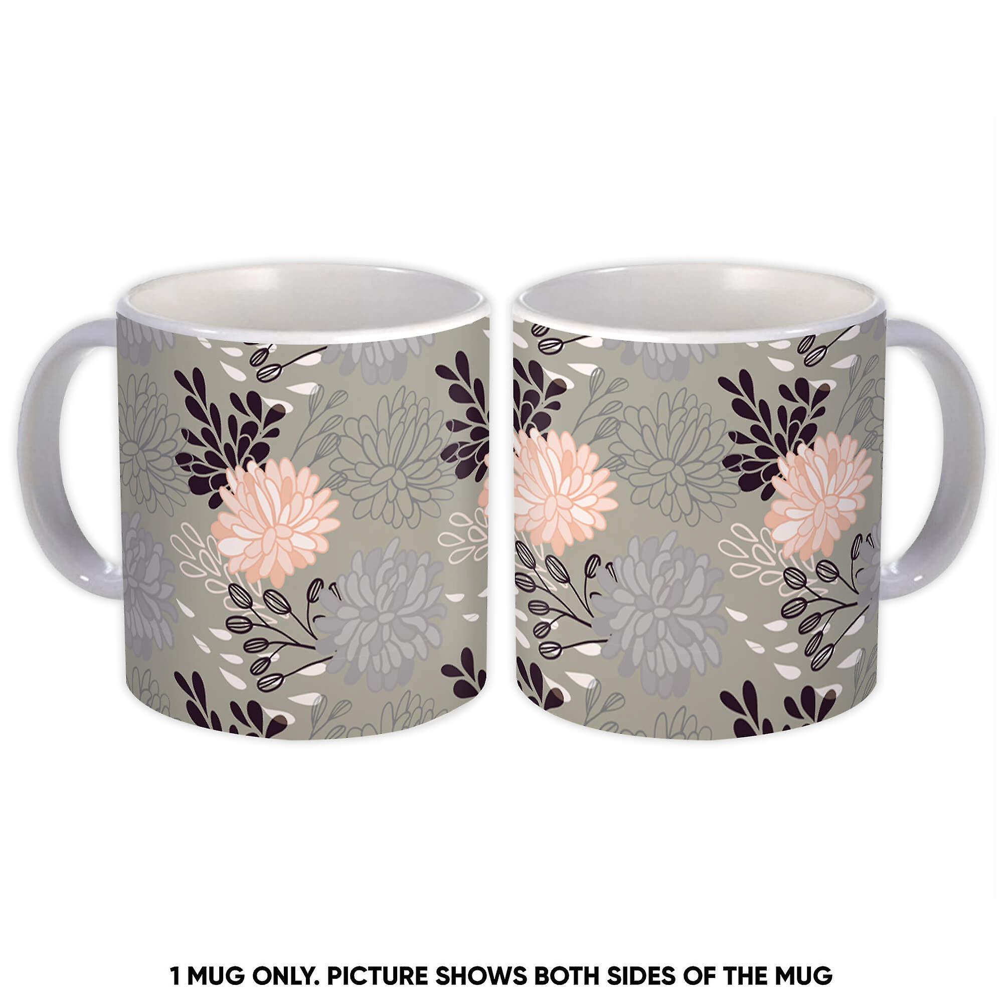 Caneca de presente: Gráfico Flores Dálias
