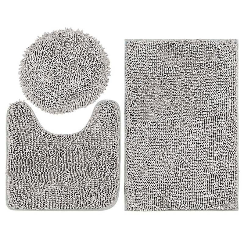 1 Set Closestool Mat Square Round U Shape Chenille Anti-slip Mats for Bathroom