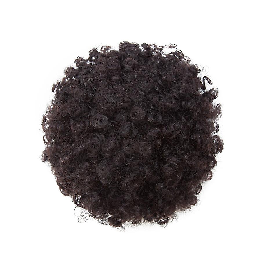 Short Curly Human Hair Ponytail Extension Afro Puff Drawstring Ponytail Hair Bun