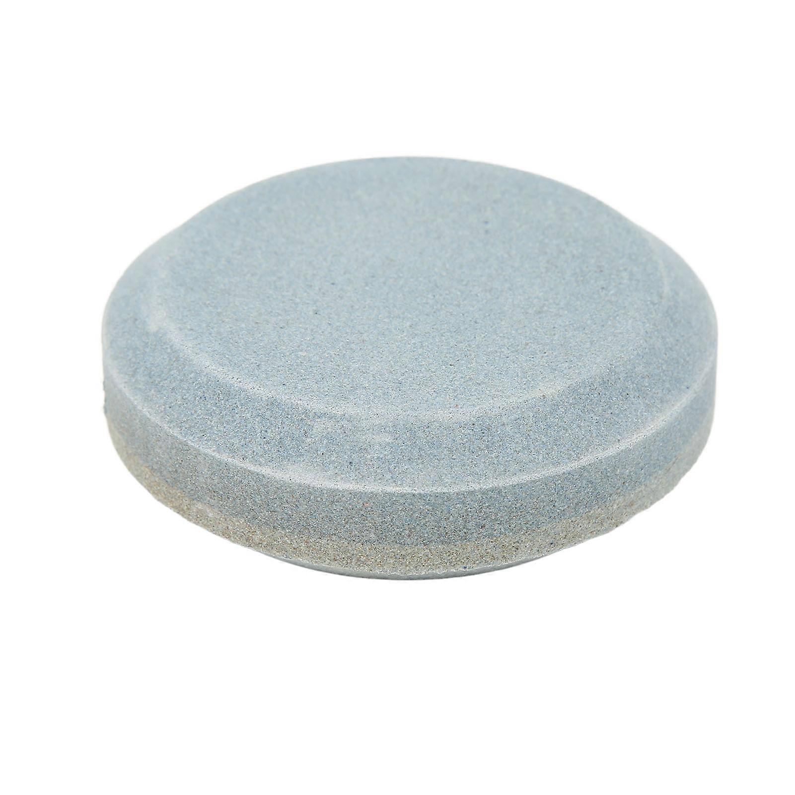 Double-sided knife sharpener, multifunctional round-shaped sharpening stone for lawnmower blades and machetes