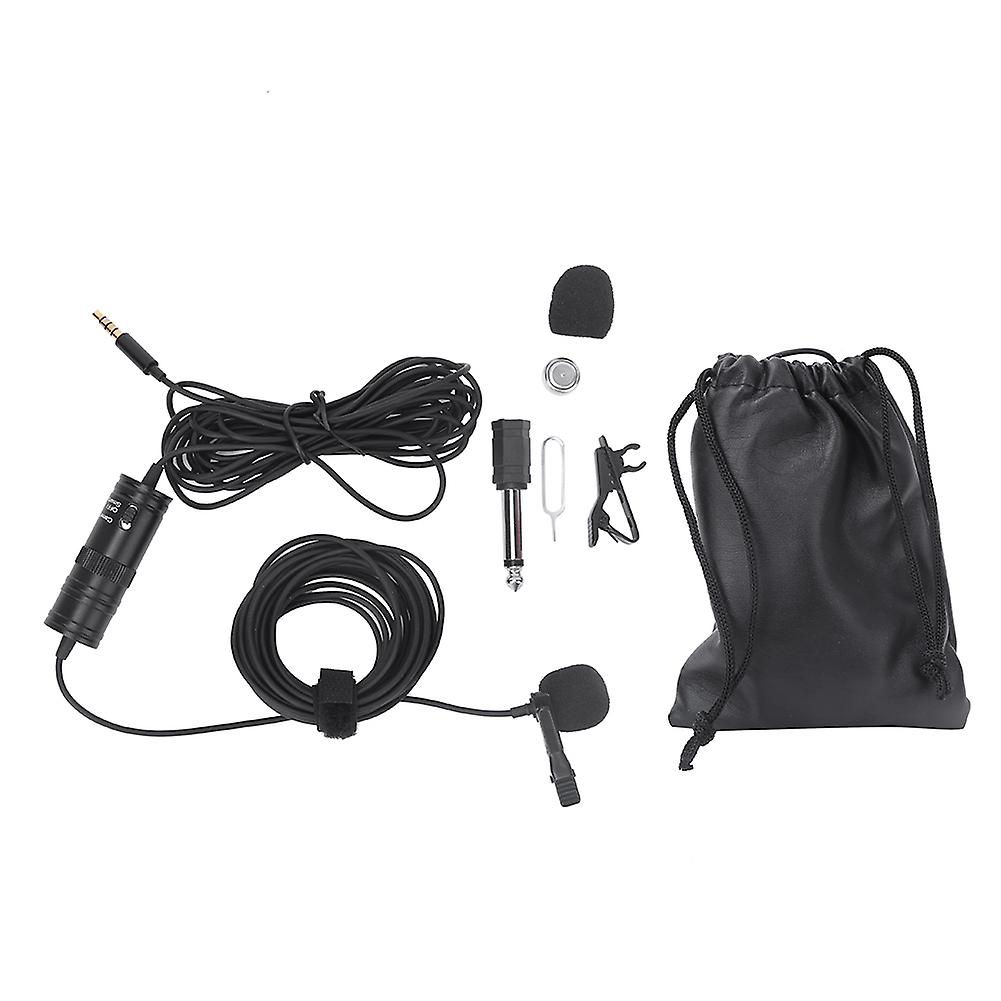 Lapel Lavalier Clip-On Microphone for SLR Camera & Smartphone - Clear o, 6m Cable