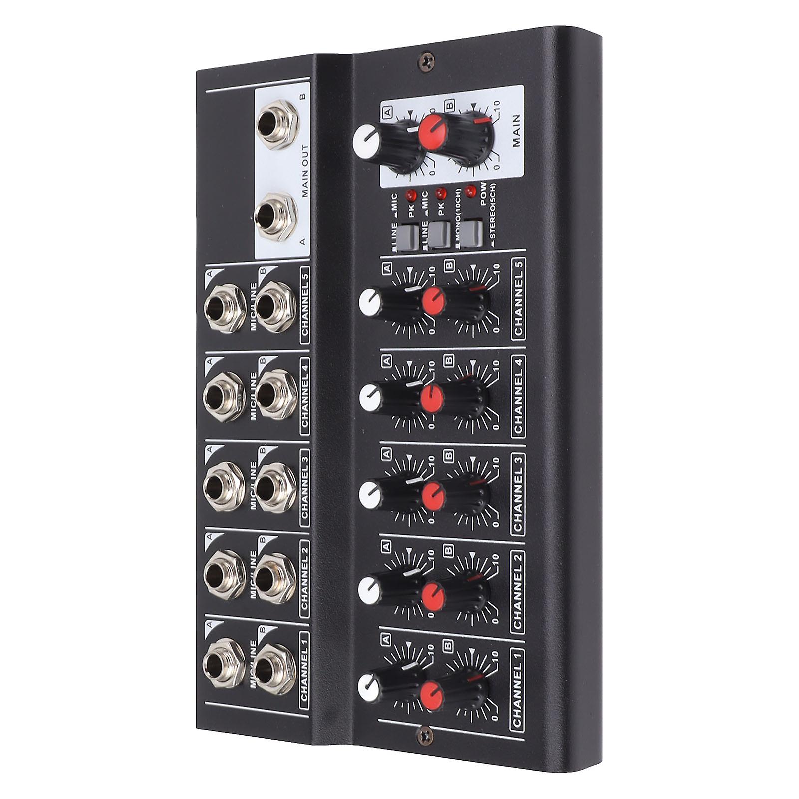 MIX5210 Sound Mixer Digital Mixer 10 Channel Compact Studio Mixer Keyboards Mixer for Home Studio Recording 100‑240V US Plug 