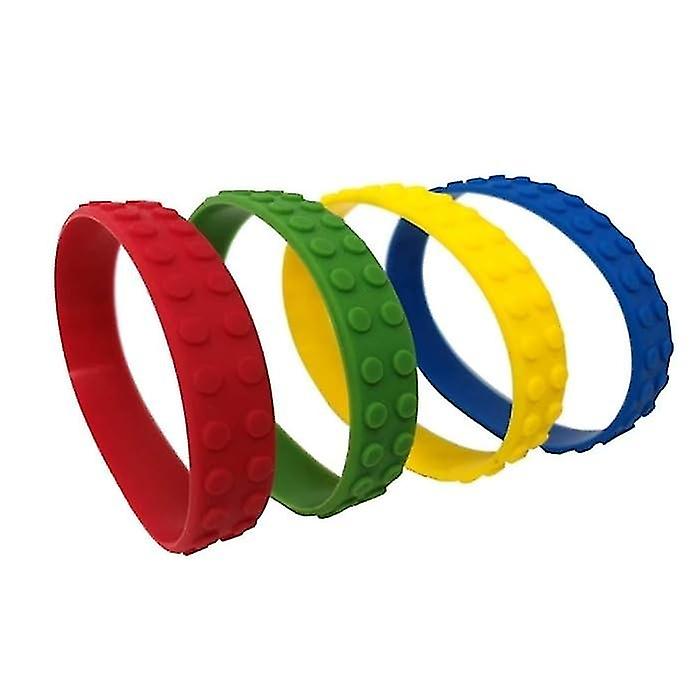 Playwrite Rubber Building Block Bracelet (Pack of 6)