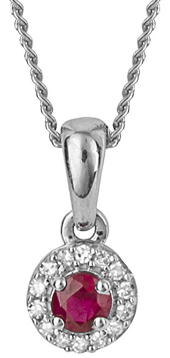 Elements Gold Ruby and Diamond Pendant - Red/Silver