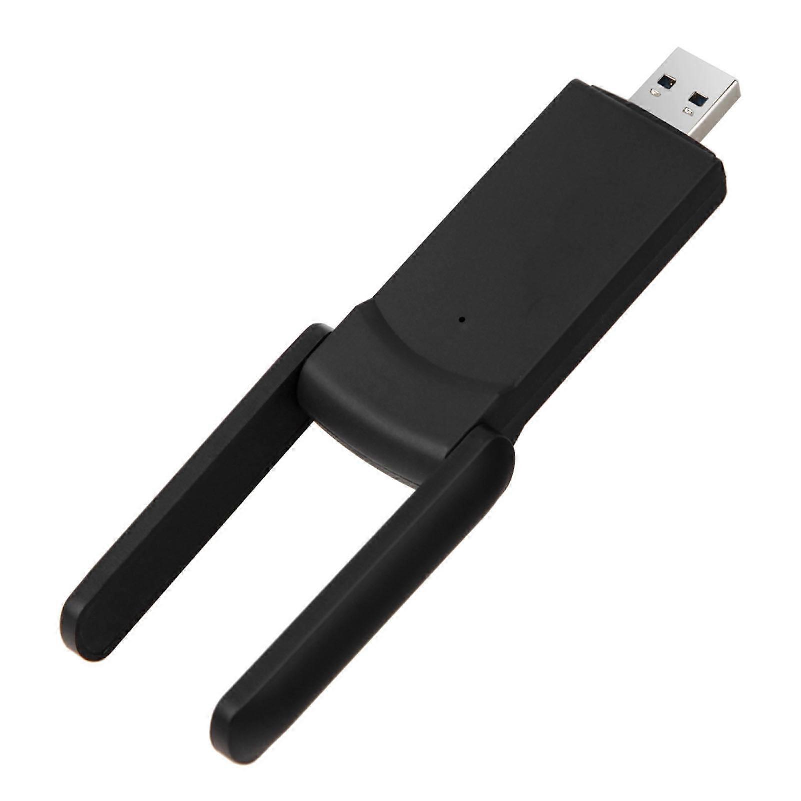 1300M Dual Band WiFi Adapter 2.4G 5.8G USB3.0 Interface Adjustable Signal Sensitivity WiFi Adapter for Laptop Black