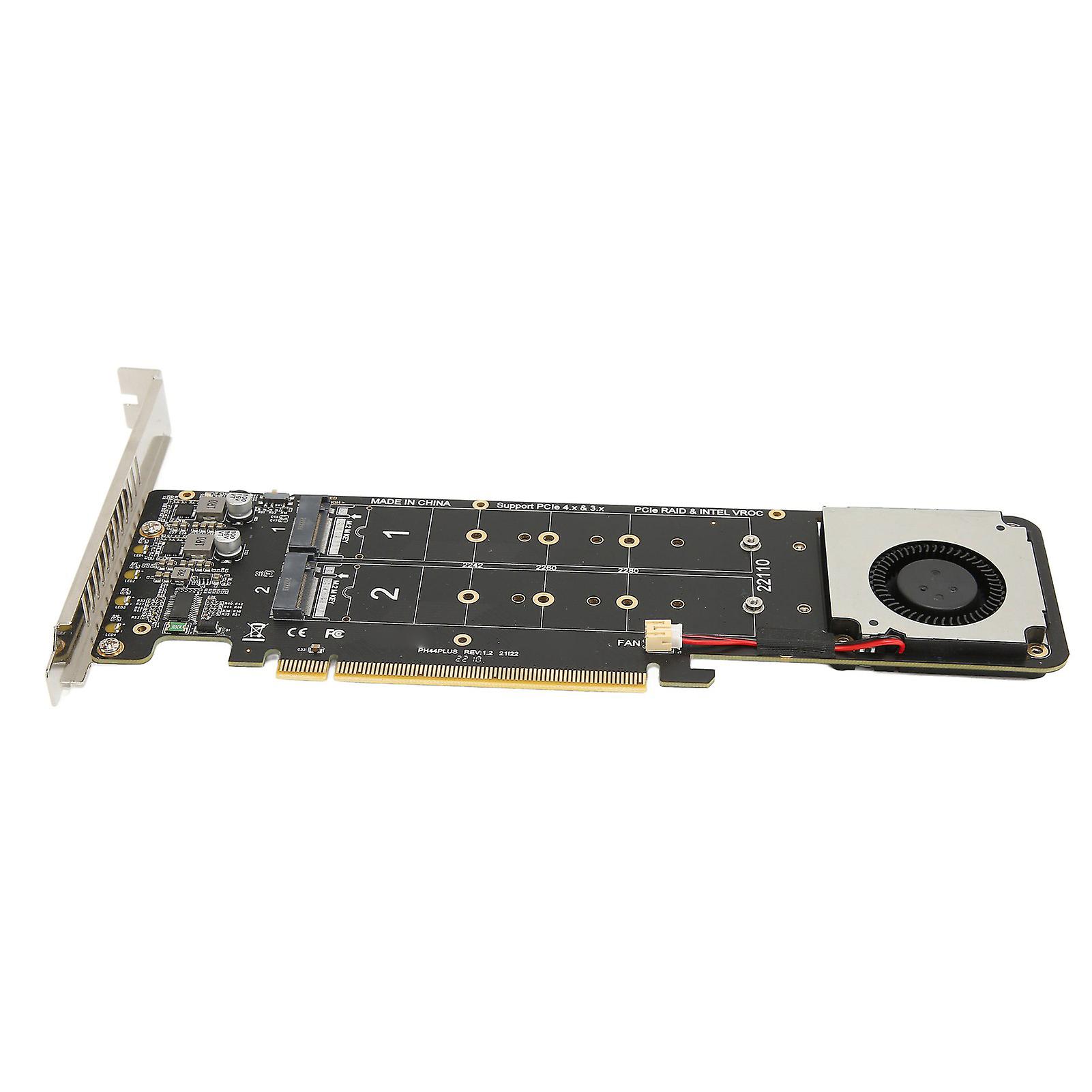 M.2 NVMe SSD Adapter Card Double Side LED Indicator High Speed PCIE 4.0 X16 Adapter Card for PC Computer Chassis