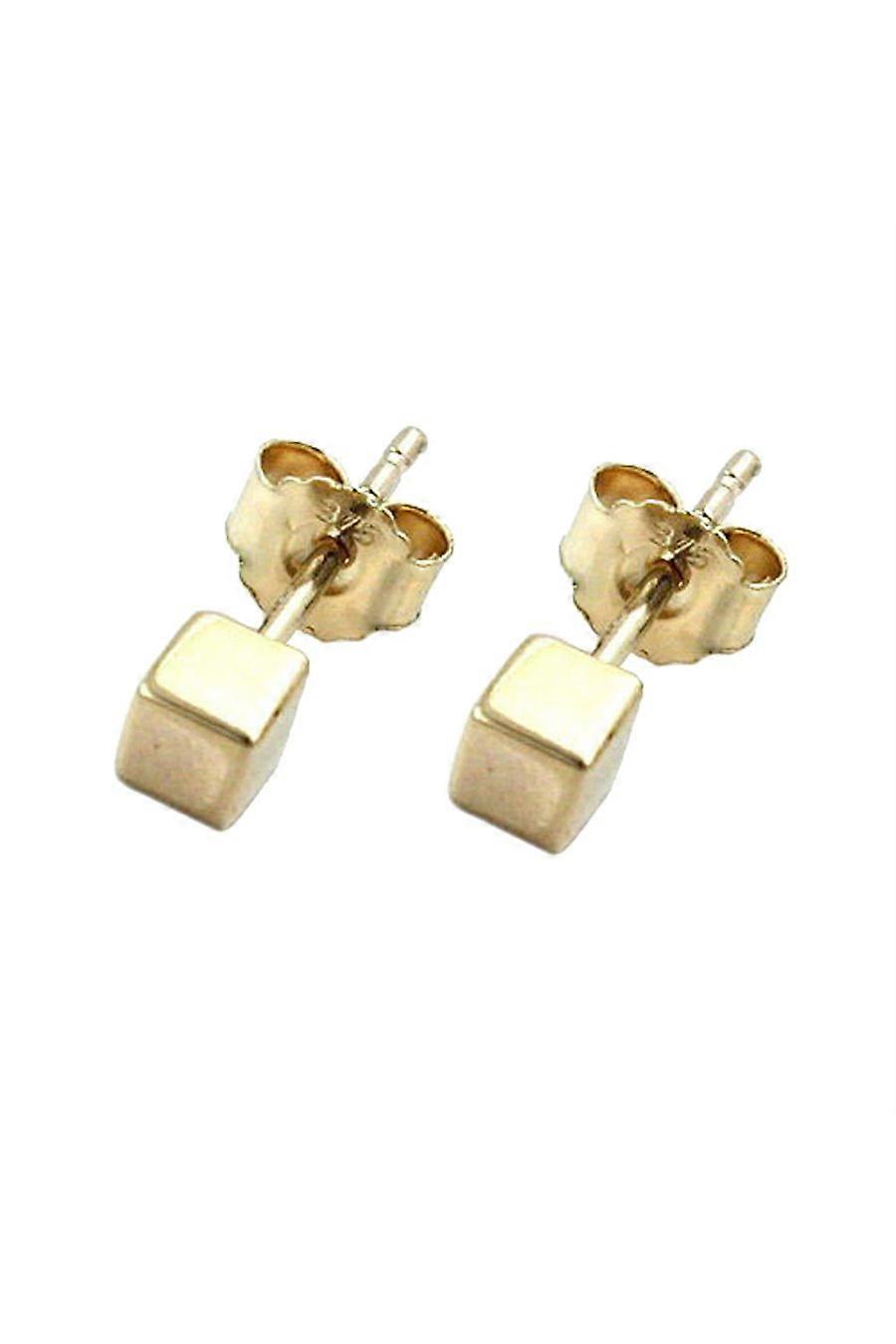 Stud Earring 3mm Cube 9k Gold - Gl430419
