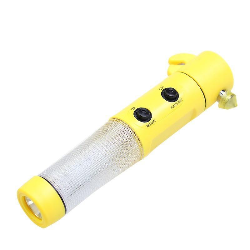Vehicle-mounted multi-function four-in-one hammer life-saving hammer car escape hammer window breaker emergency tool car supplies (yellow)