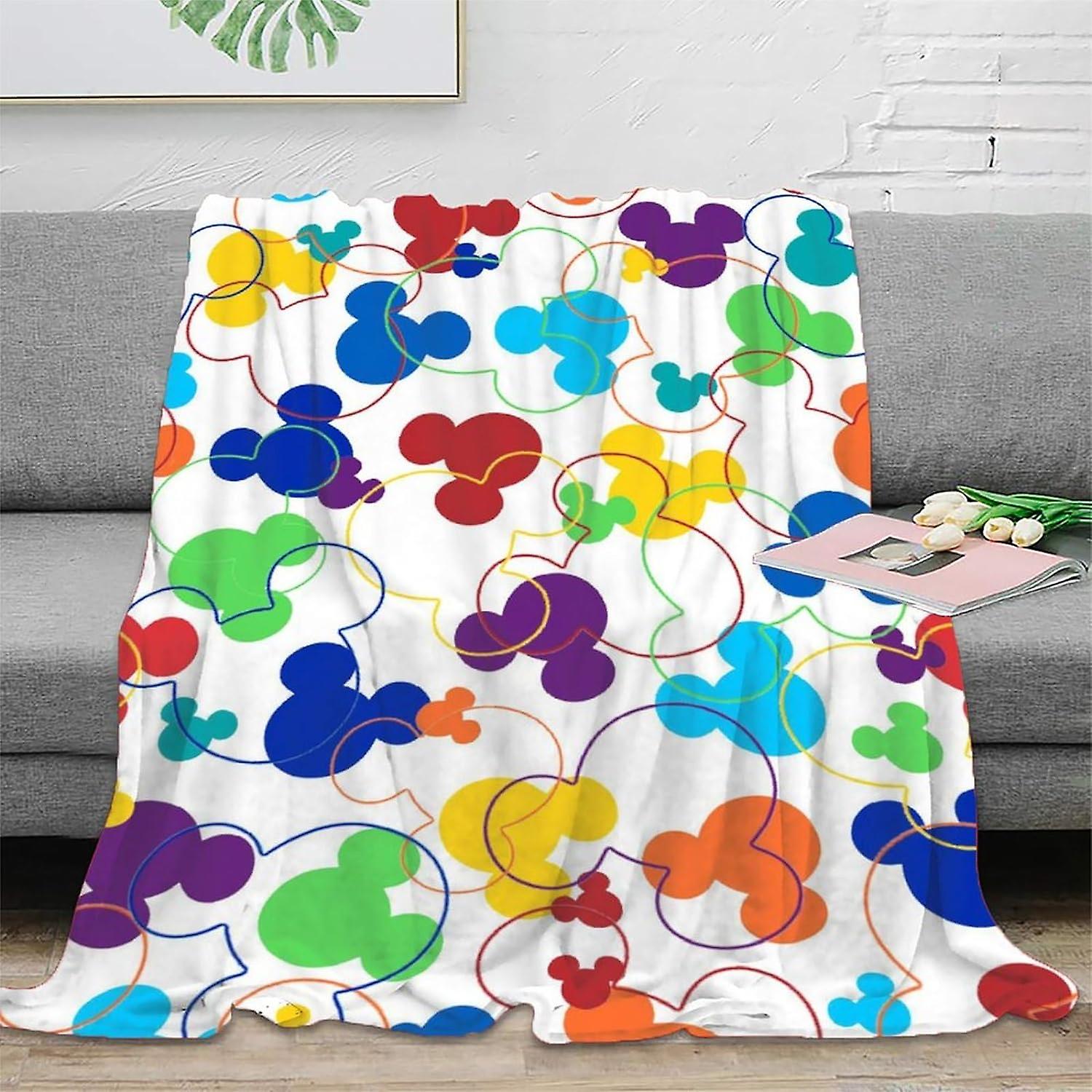 SHAARI 3D Mickey Mouse Flannel Throw Blanket,Winter Warm Sofa Bed Cartoon Mouse Throw Blankets Picnic Blanket Throw Over Soft Plush Garden Cosy Chair