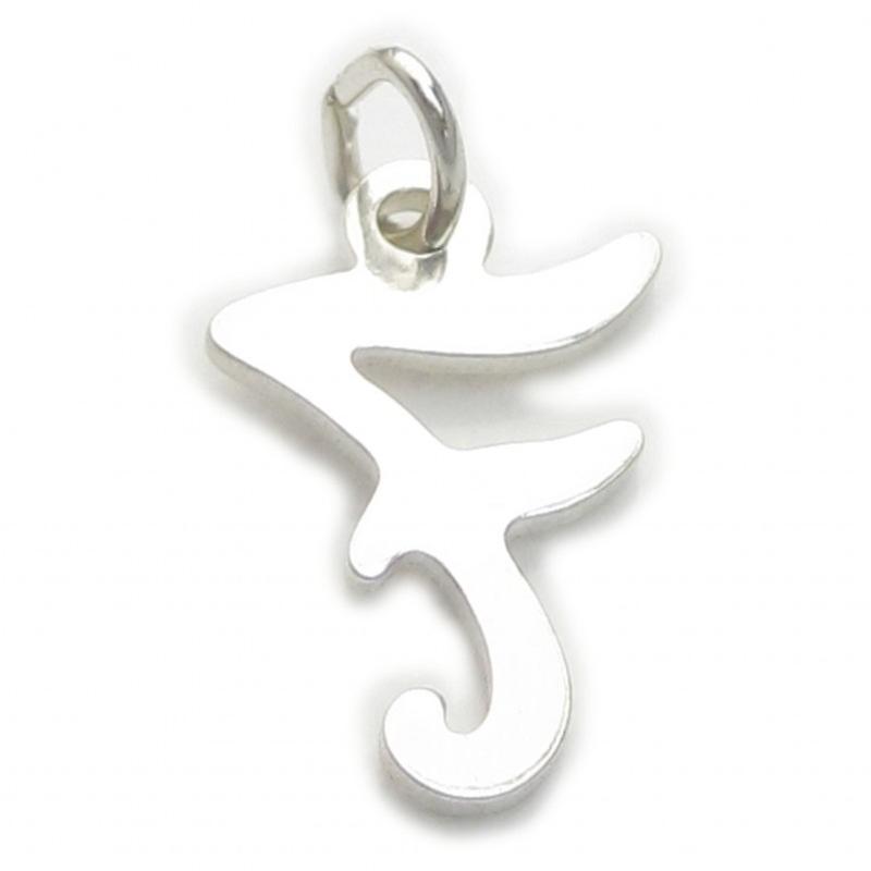 Letter F Initial Sterling Silver Charm .925 X1 Letters Initials Charms