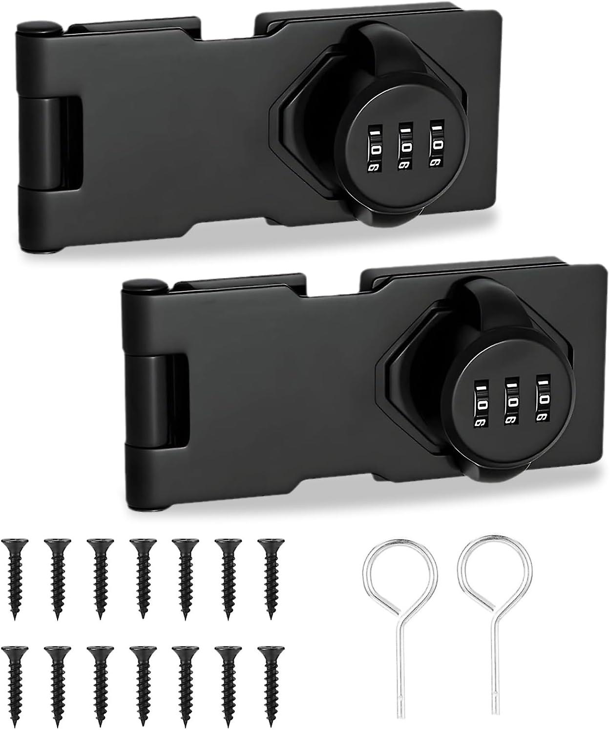 2 Pack 3 Digit Lockable Combination Padlock with Screws Mechanical Password Lock for Cabin