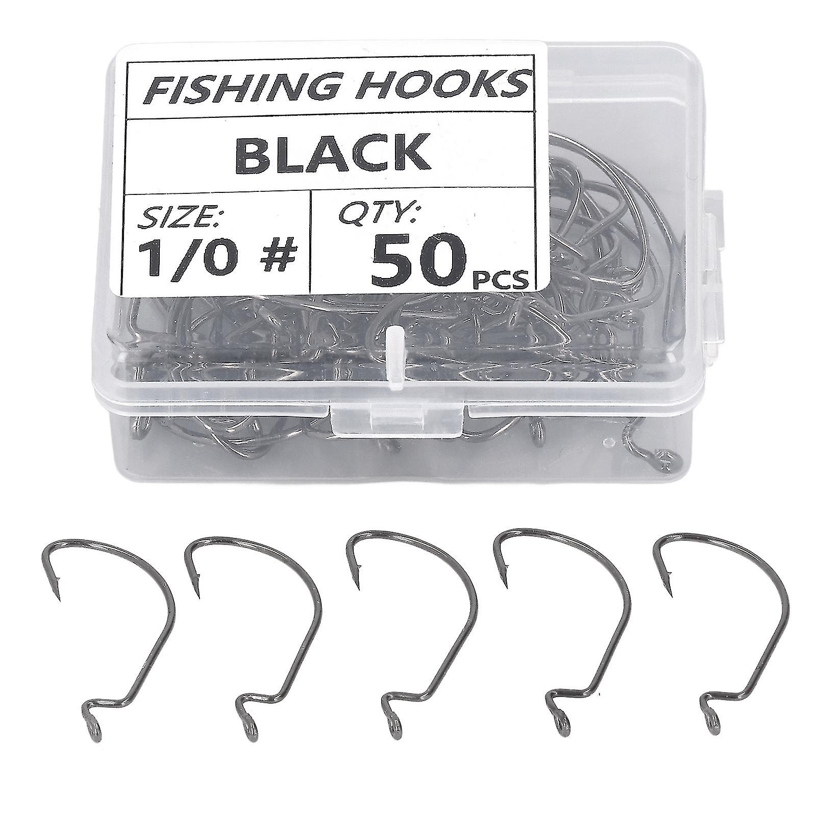 Stainless Steel Fishing Hooks Set - 50pcs High Strength Bait Hooks for Saltwater Fishing