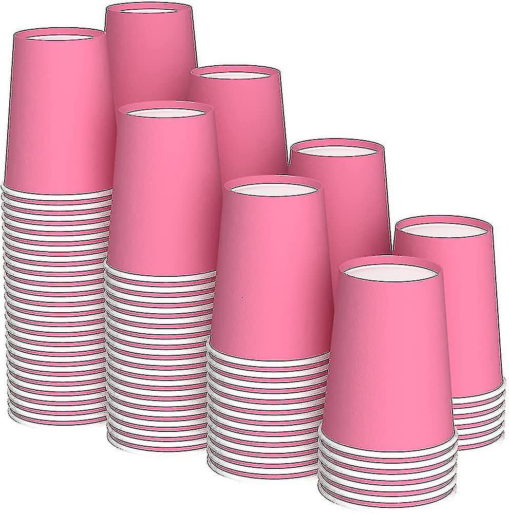 120 Pack Disposable Biodegradable Compostable Pink Cardboard Cups For Birthday