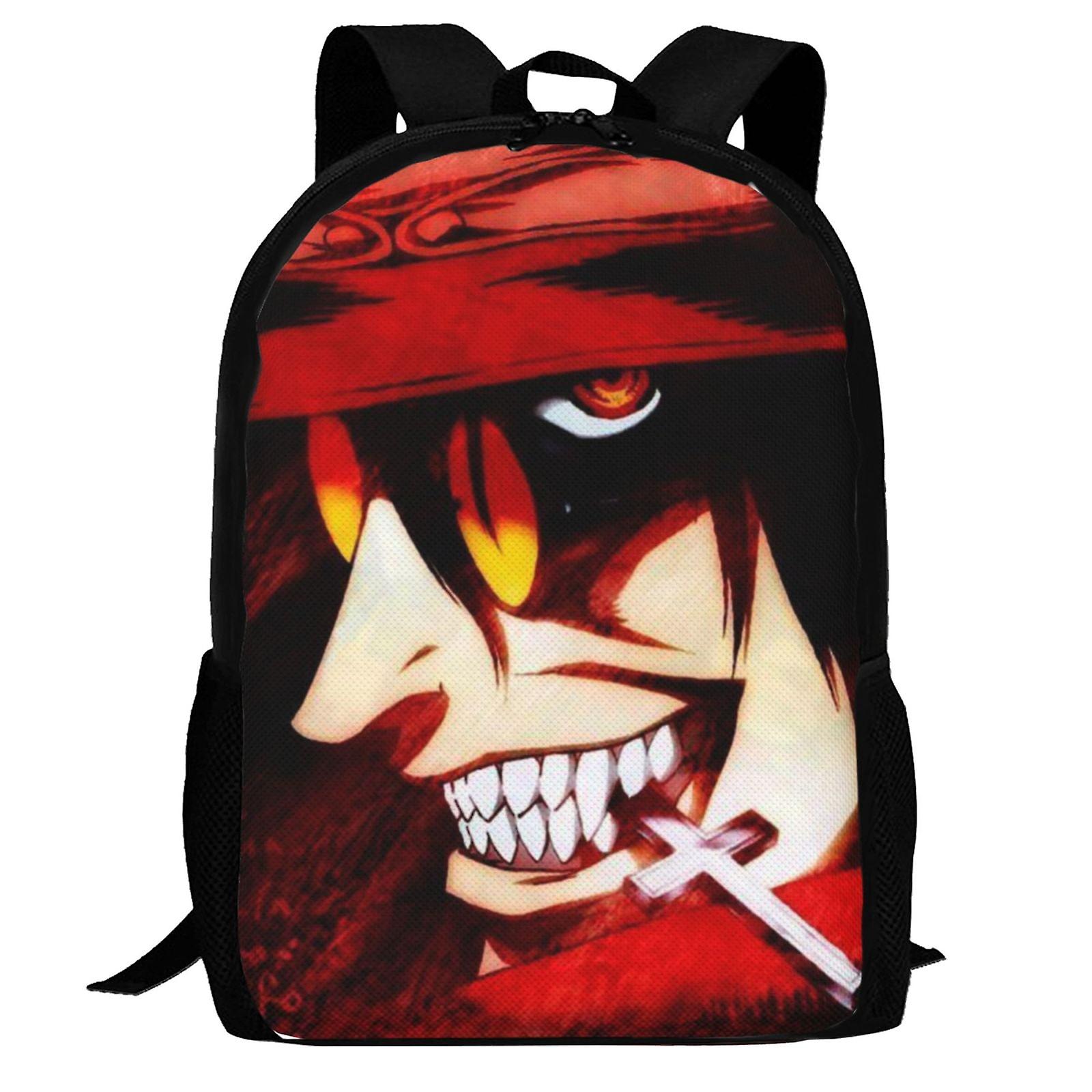 Anime Hellsing Backpack,3d Print Laptop Backpack Lightweight Casual Daypack Bookbag Multi-Function Travel Backpack