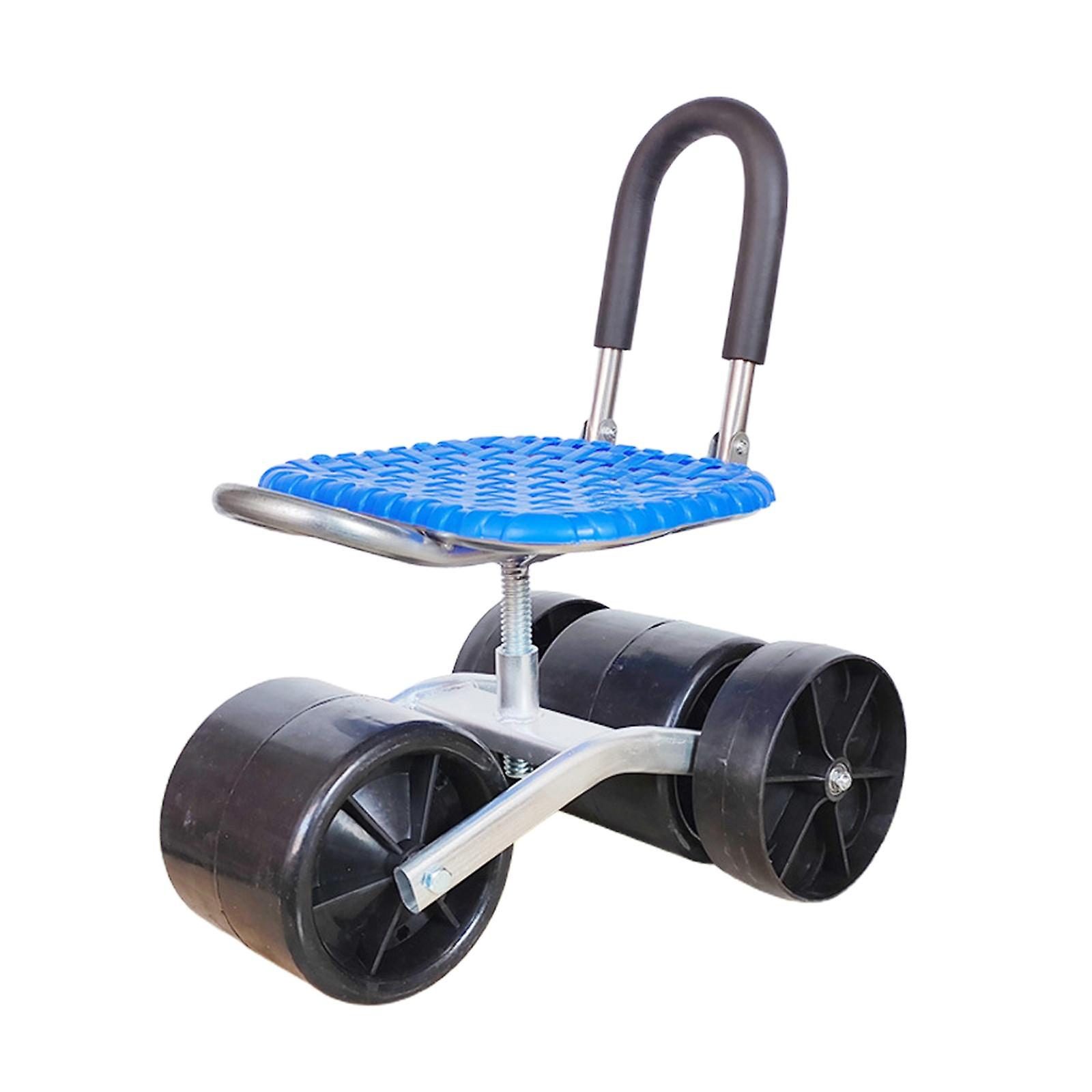 Rolling Stool with Back Stool with Wheels for Garage Outdoor Planting