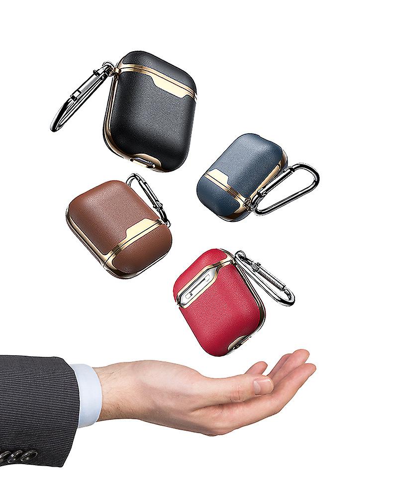 Protective Skin Case For Airpods2 3pro 4 Pu Electroplated Skin With Keychain