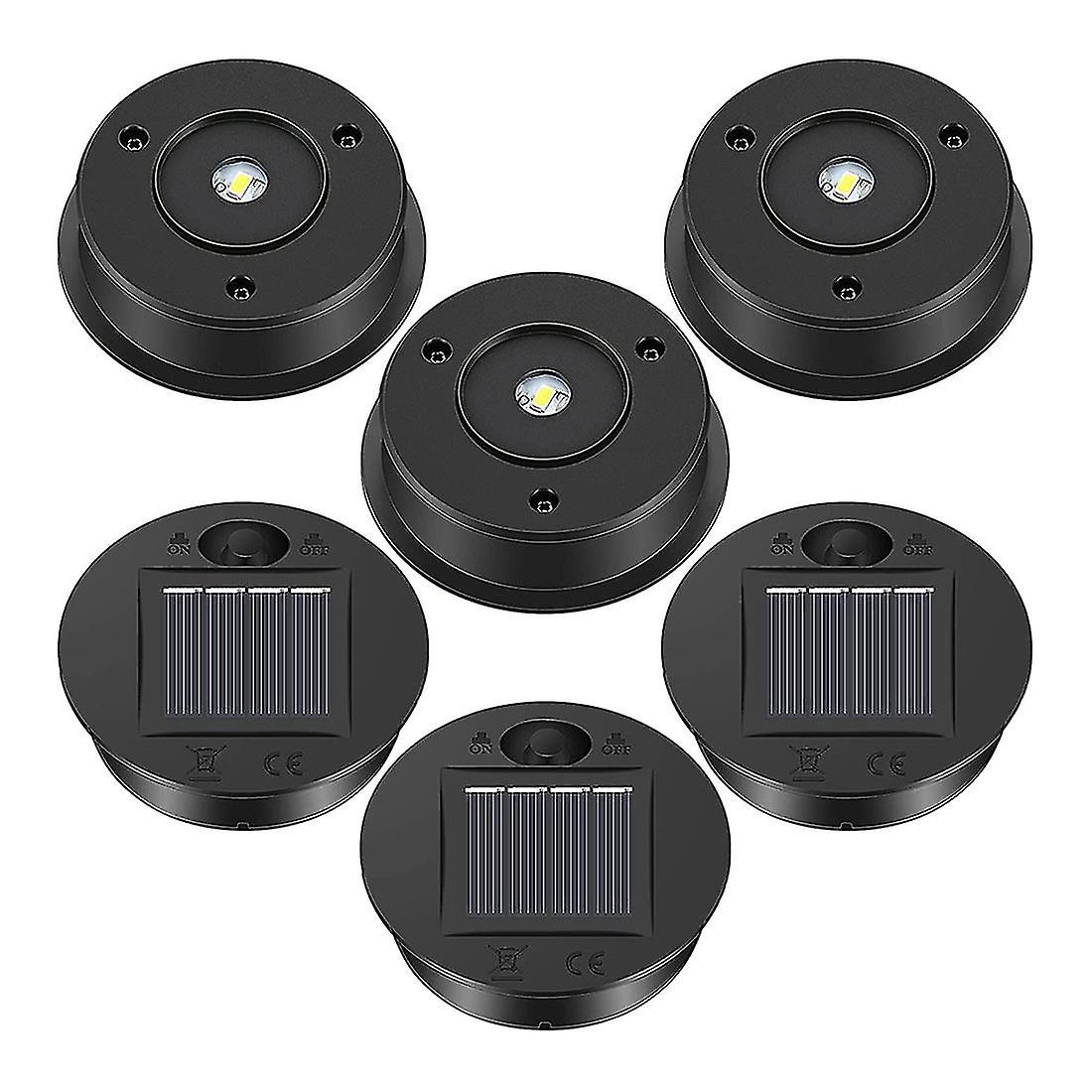 6 stk. solcellelamper, reservedeler til solcellelykter med topp 7 lumen, LED-solcellepanel, lyktelokklys